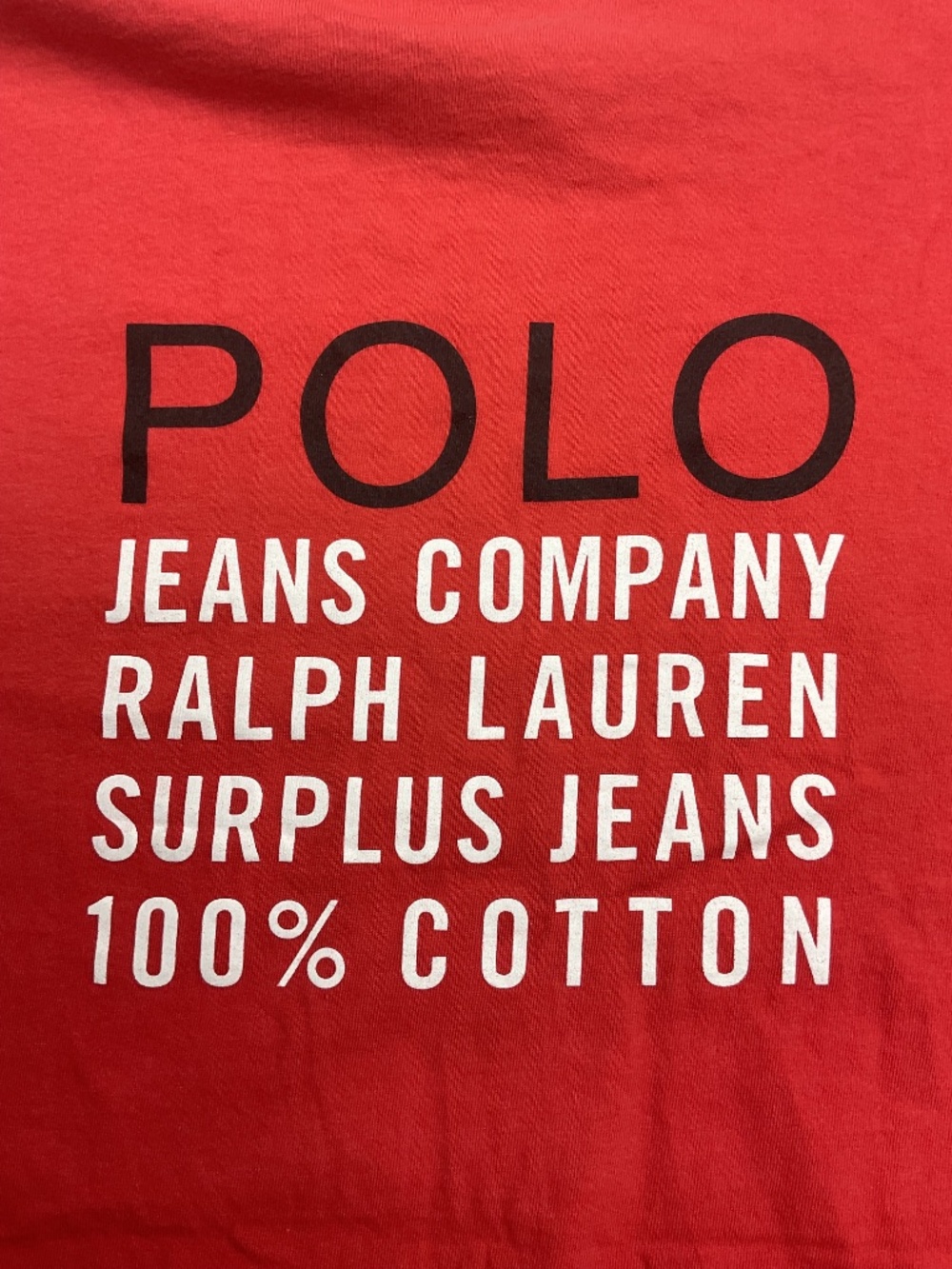 Vtg 90s Polo Jeans Co Ralph Lauren Surplus T-Shirt Red XL - Picture 7 of 7